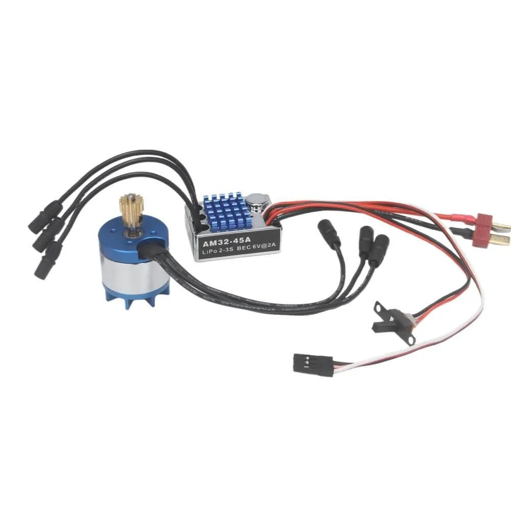 MN128 MN86 Upgrade Kit 2830 Outer Rotor Brushless Motor + AM32 45A ESC LiPo 2-3S BEC 5V/2A for RC Car Modification Vue