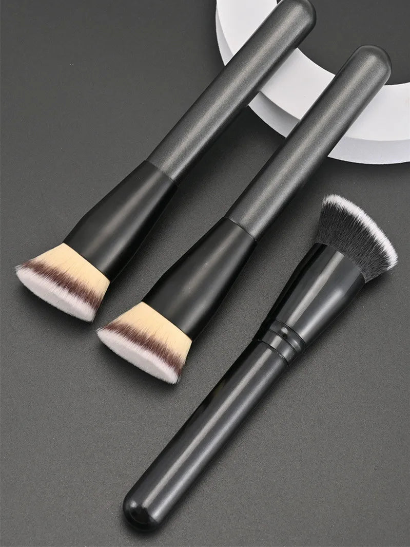 Professional Angle Foundation Makeup Brush Custom Logo Synthetic Hair For Liquid Cream Powder Emulsion Contouring Face Brush Vue