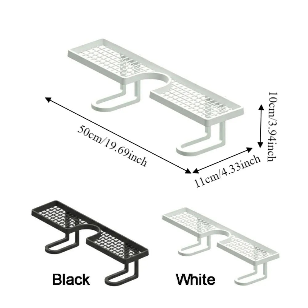 Universal Plastic Bathroom Storage Rack No Drill Quick Drainage Bathroom Sink Shelf Simple Over Sink Shelf for Kitchen Vue
