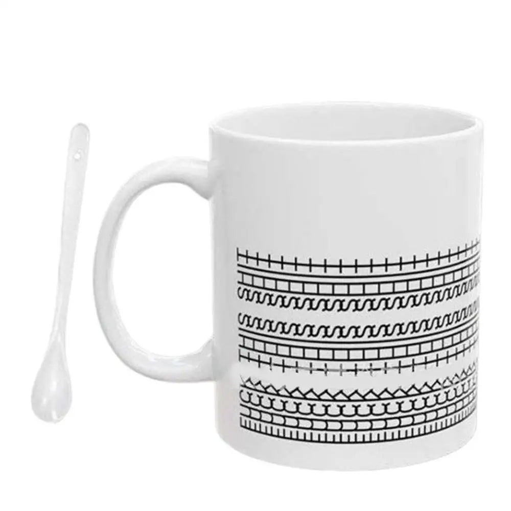 10oz Coffee Mug with Handle Tea Cup Novelty Microwave-Safe Coffee Cup Ceramic Drinking Cup Desktop Ornament for Water Milk Tea Vue B 300ml