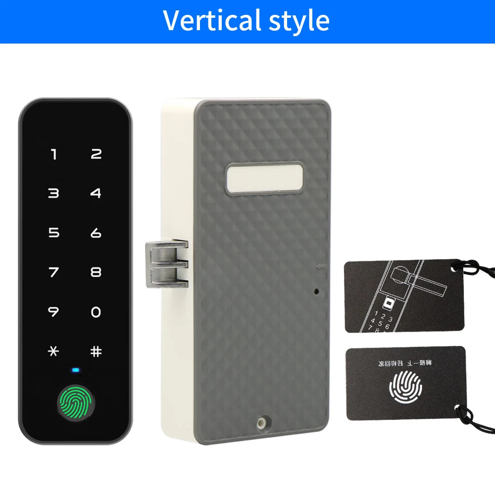 Tuya Bluetooth Smart Wood Cabinet Fingerprint Lock App Remote Control Monitor Keyless Card Unlock Door Locker Furniture Drawer Vue ES285-V-tuya