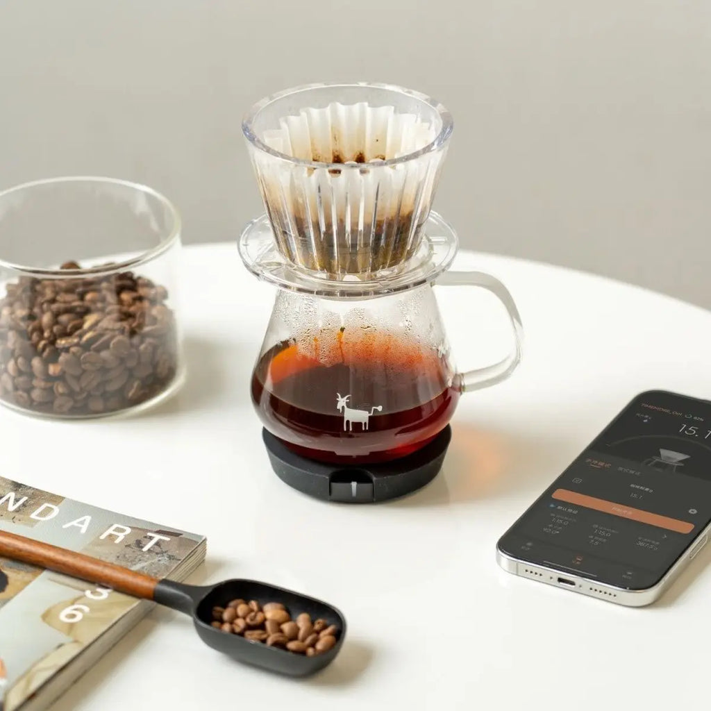 TIMEMORE Black Mirror Dot Coffee Electronic Scale Screen Free Intelligent App Interconnection Light Thin Bluetooth Coffee Scales Vue