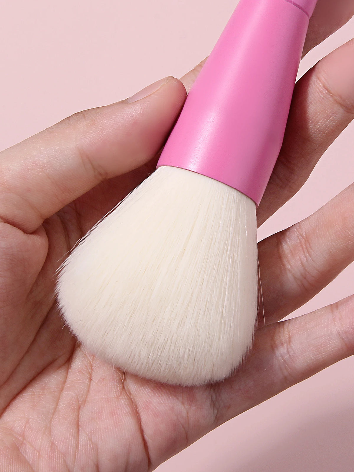 2Pcs Pink Makeup Brush Kit, Loose Powder Blush Brush & Double Ended Eyebrow Brush, Soft Cosmetic Brushes for Face & Eye Makeup Vue