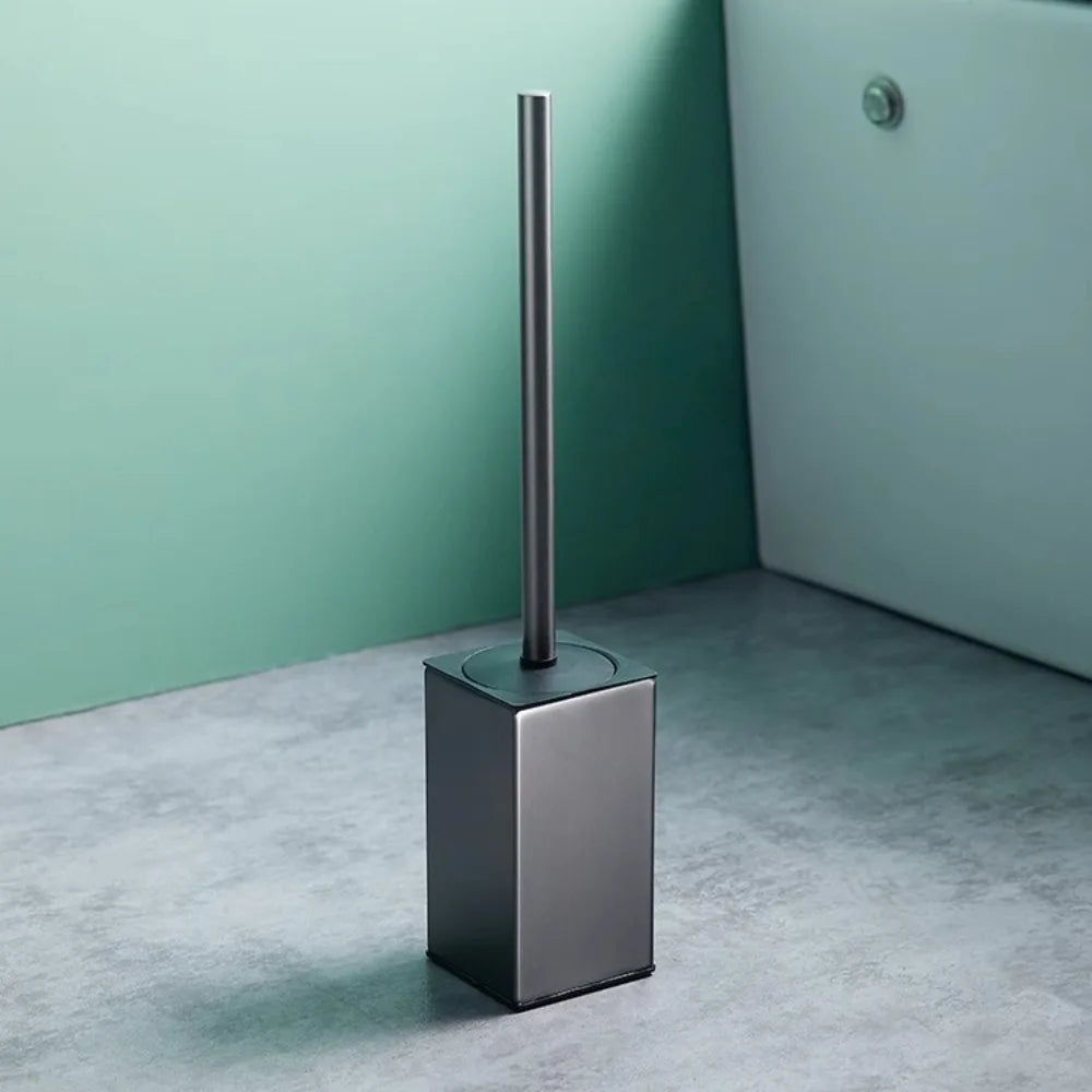Metal Shell Toilet Brush Set Wall-Mounted Rustproof Toilet Cleaning Brush No Dead Angle Nail Free Installation Vue