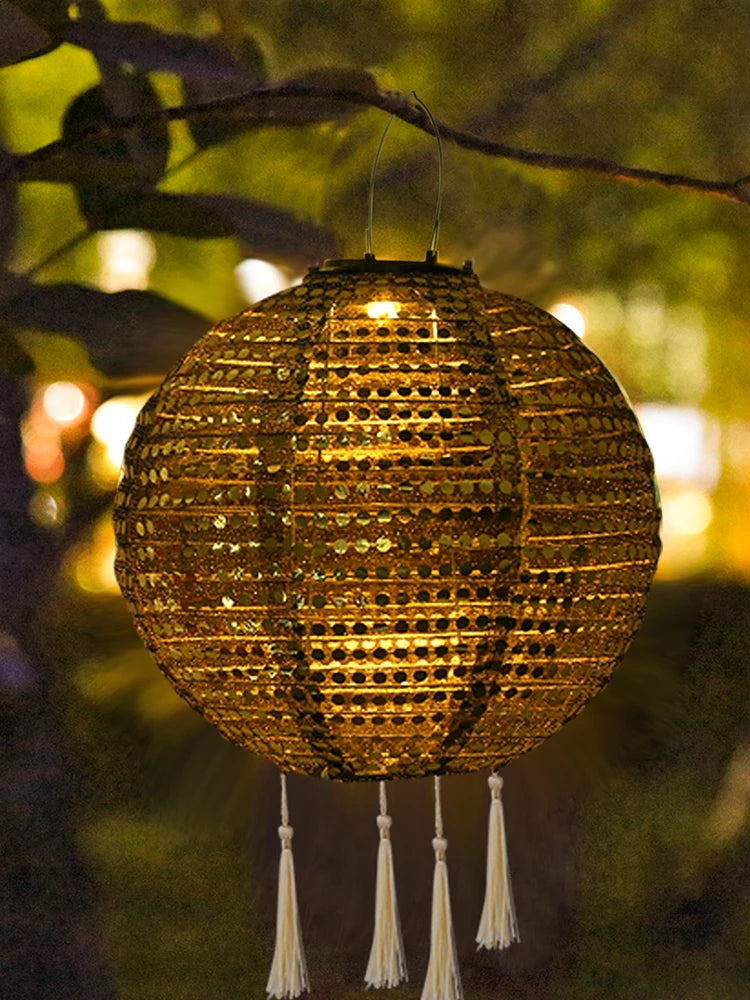 Solar Sequin Retro Lantern – Outdoor Waterproof LED Garden Light Solar Garden Lantern Vue