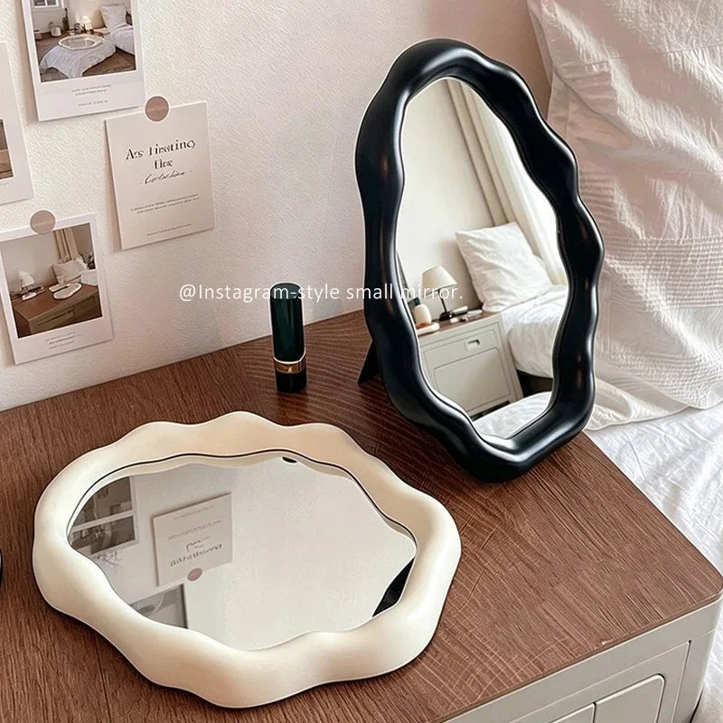 Cloud Shaped Makeup Mirror Portable Desktop HD Vanity Mirror For Women Teens Students Bedroom Dressing Table Dorm Birthday Gift Vue