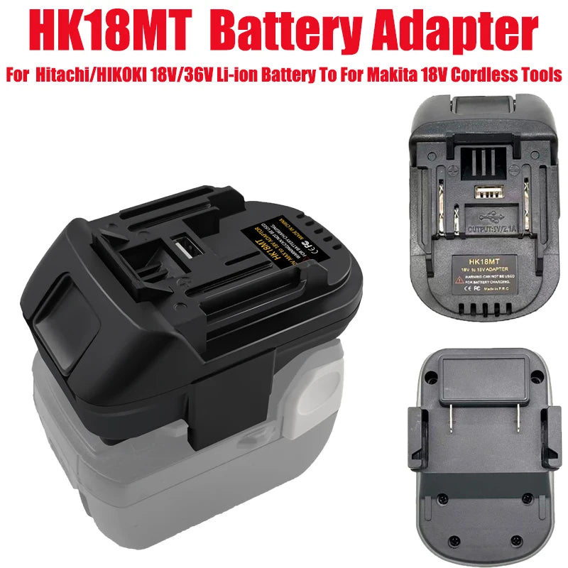 HK18MT Battery Adapter for Hitachi/HIKOKI 18V/36V Li-ion Batteries Converting To for Makita 18V Li-ion Battery Power Tools Drill Vue