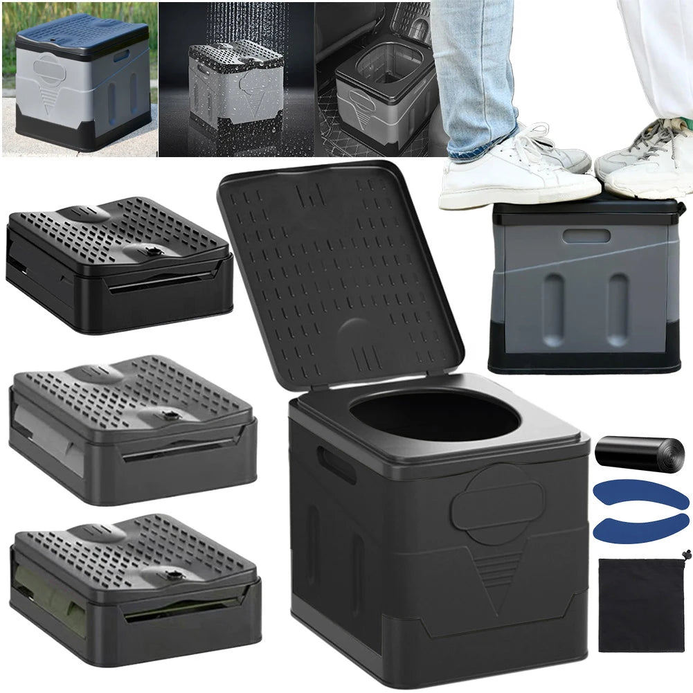 Portable Folding Camping Toilet | Anti-Odor, 300 lb Capacity Portable Camping Toilet Vue