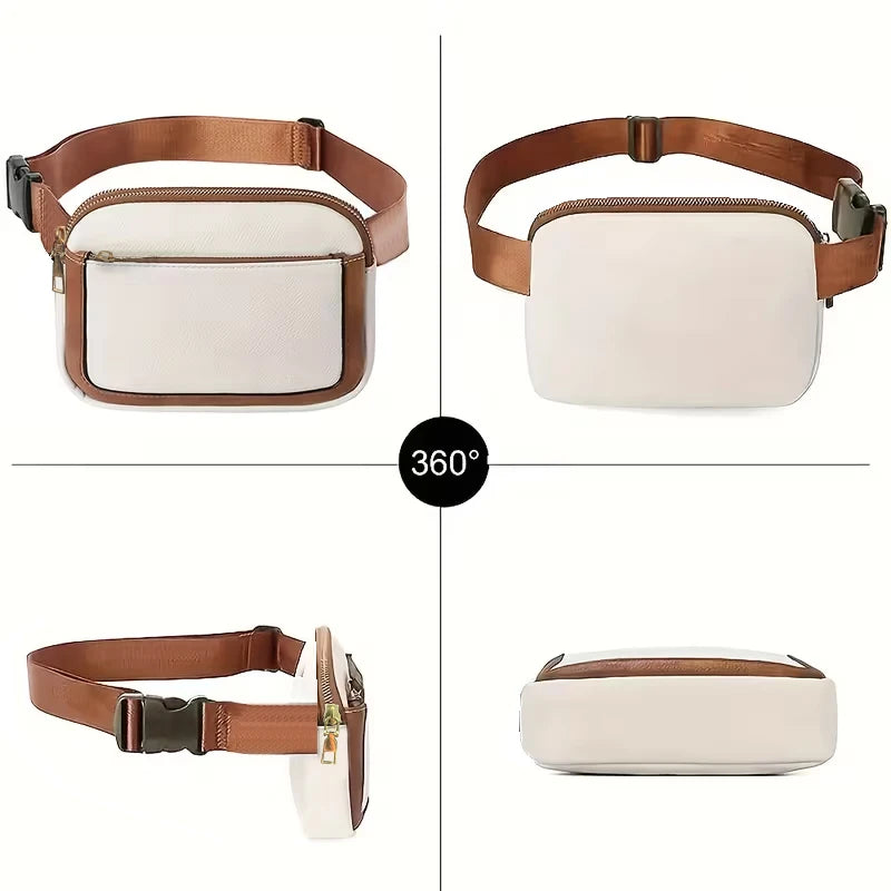 Daily Wear Simple Solid Tone Mini Belt Bag Fashion Unisex Sling Fanny