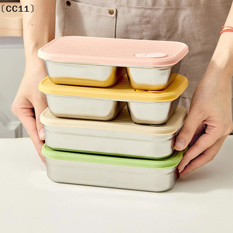 Portable 304 Stainless Steel Lunch Box Reusable Sealed Leak Proof