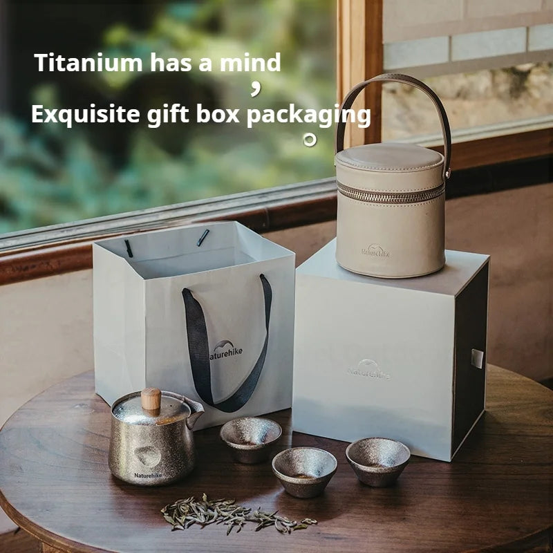 Naturehike Ultralight Titanium Tea Set – Camping Teapot & Cups Camping Tea Set Vue