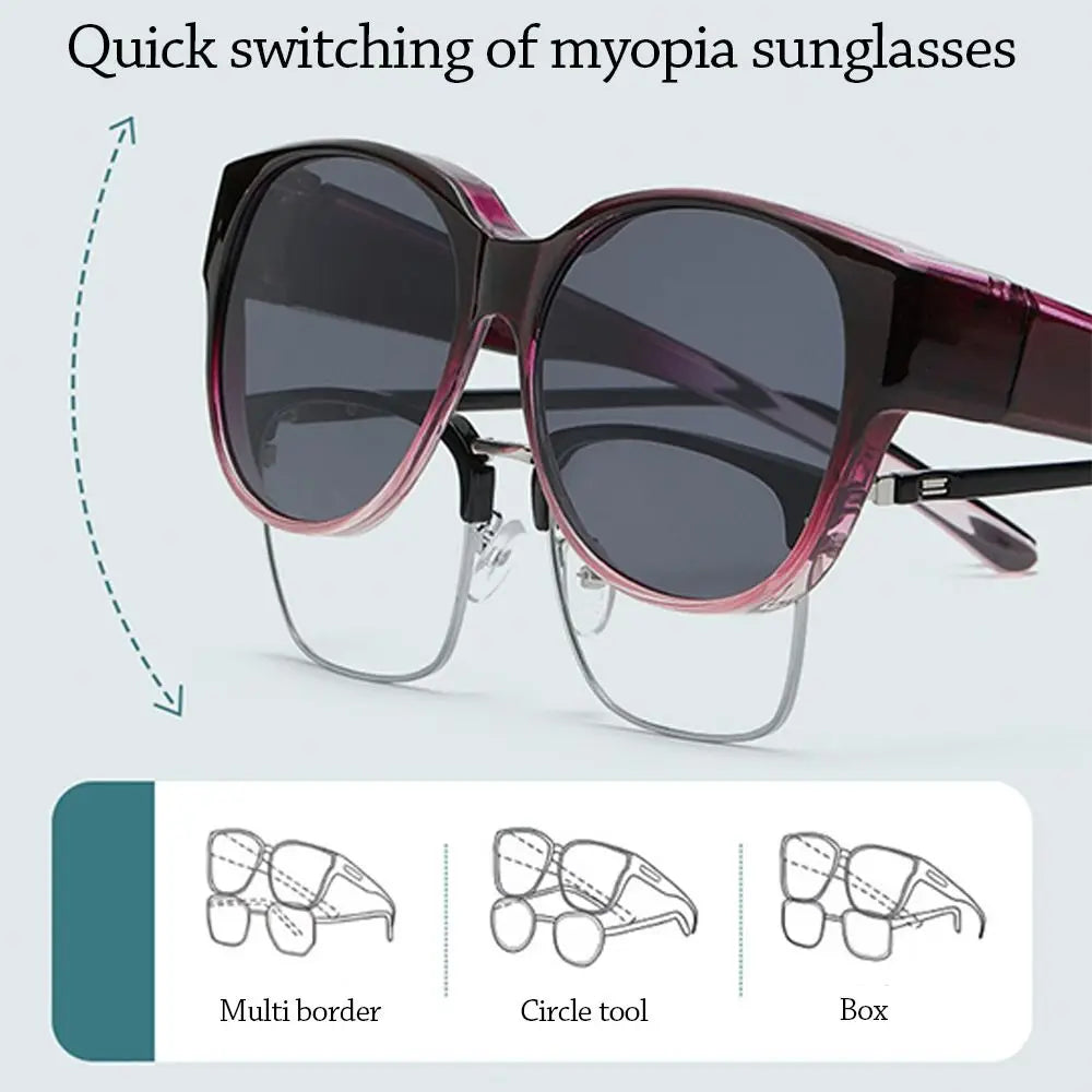 Fashion UV Protection Driving Sunglasses Round Frame Y2K Wear Over