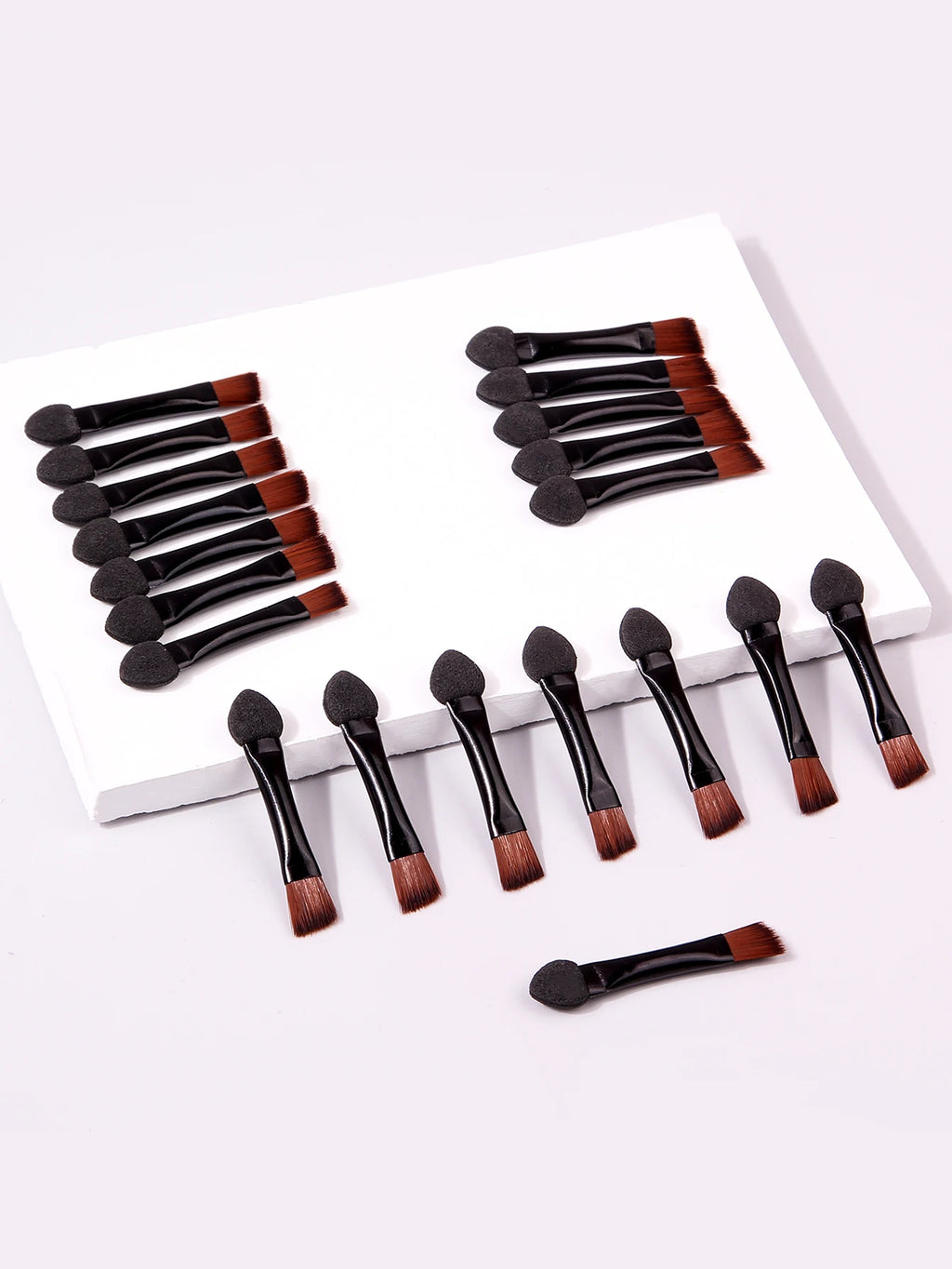 20 Pcs Dual Ended Eyebrow Brush Set Double Ended Sponge Head Eye Shadow Brush Eye Makeup Brushes for Eye Shadow Palette Vue
