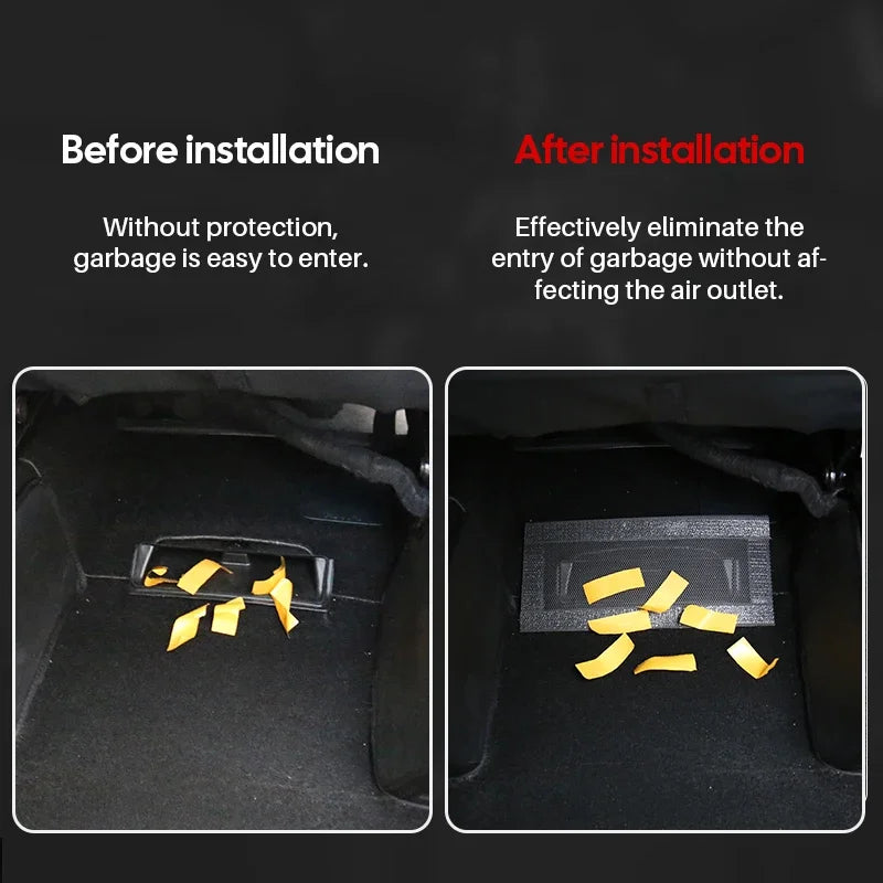 For Tesla Model Y Launch 2025-2020 Model 3 Highland 2024-2017 Air Outlet Under Seat Protective Cover 1 Pair Vent Mesh Filter Vue