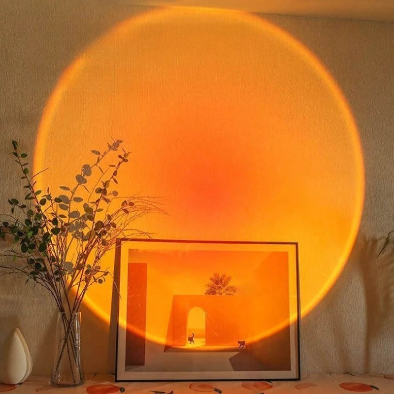USB Sunset Lamp, Warm Ambiance Light Projector with Romantic Glow, Aesthetic Mood Lighting for Bedroom Living Room Home Decor Vue