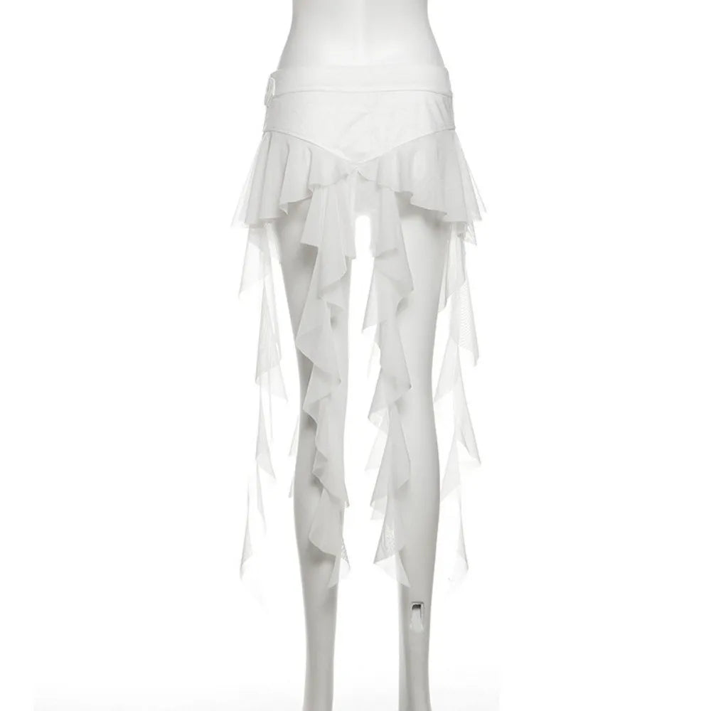 Fashion Irregular Ruffles Belts Women Long Tassel Adjustable Buckle
