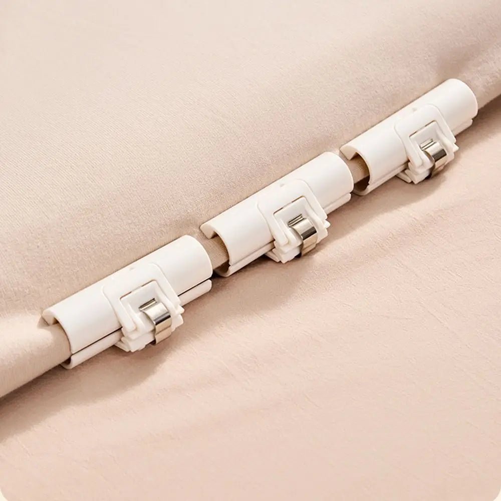 6 Pcs Non Slip Bed Sheet Clips Strong Grip Reusable Quilt Cover Fastener Non-marking Invisible Mattress Sheet Buckle Vue