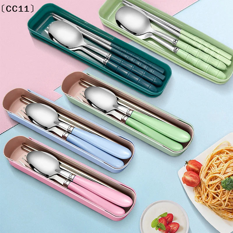 Stainless Steel Portable Cutlery Outdoor Camping Fork Spoon