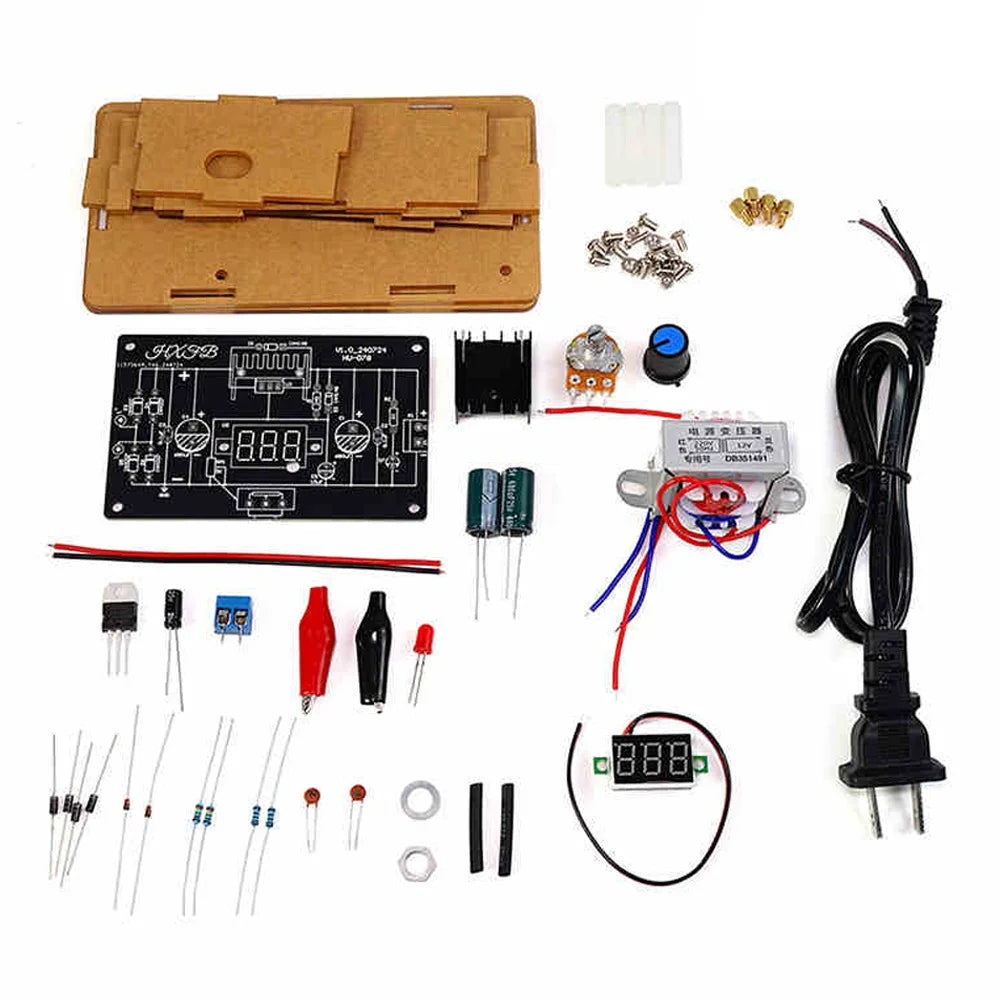 LM317 DIY Kit Adjustable Regulated Voltage 110V/220V to 1.25V-12.5V Step-down Buck Power Supply Module PCB Board Electronic Kit Vue EU Plug