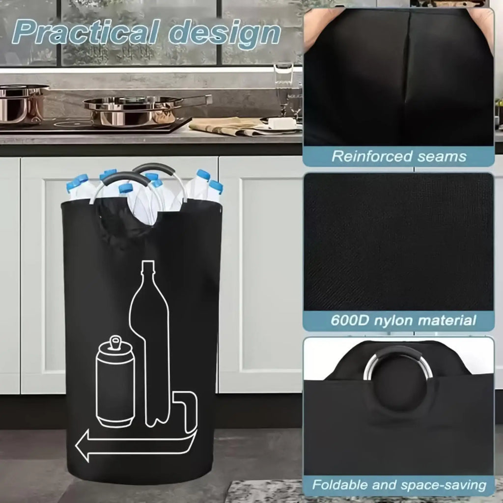 Deposit Bottles Container Large Capacity Storage Bags with Handles 115L Waste Glass Storage Container for Kitchen Home Garage Vue