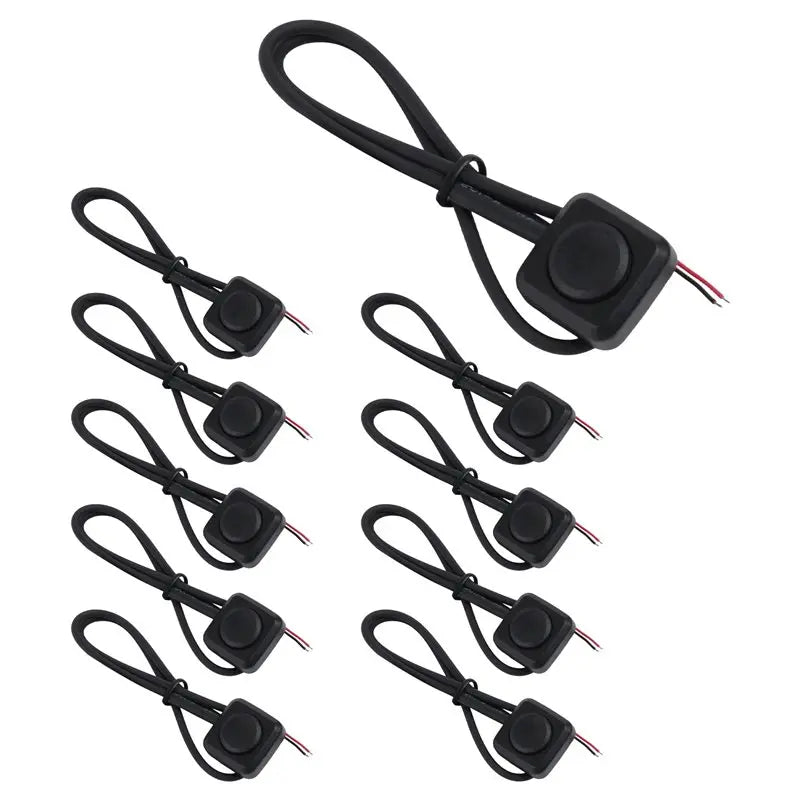 ABKW-10Pcs 12V/24V Mini Momentary Push Button ON/Off Switch, Surface Mount, Easy Installation For Electronic Experiment Durable Vue Black 10Pcs