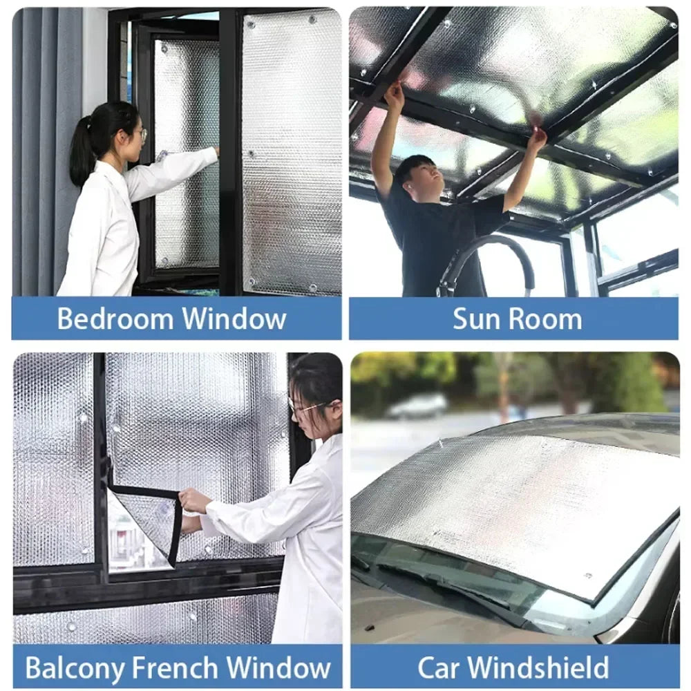 50X50CM 50X100CM Heat Control Window Film Self Adhesive Sun Blocking Insulation for Balcony Sunroom Glass Privacy Shade Sticker Vue