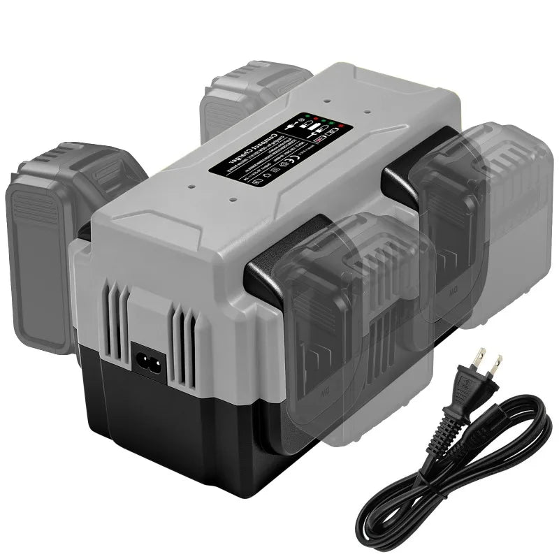4-Port Portable Battery Fast Charger for Makita/Milwaukee/Craftsman/Bauer 18/20V Lithium Batteries Replacement Battery Charger Vue