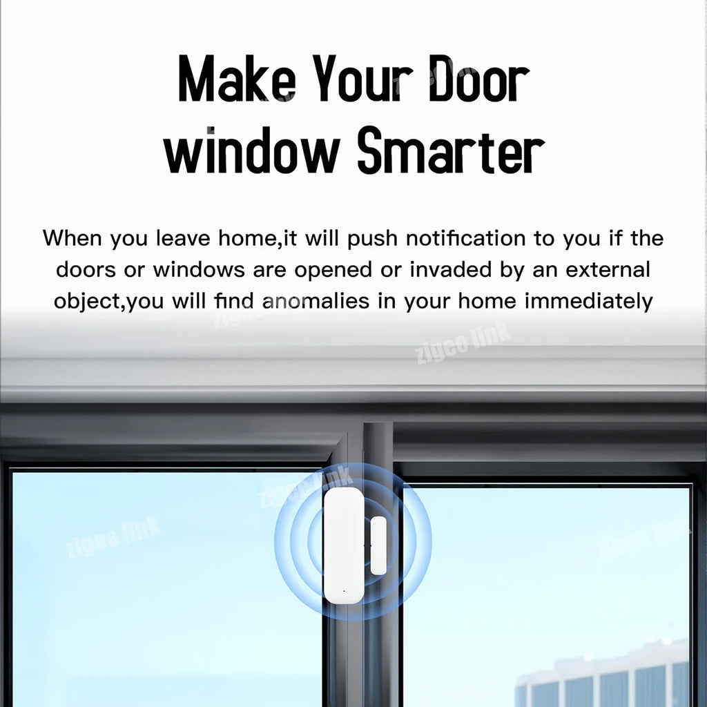 Smart Window Door Sensor Zigbee3.0 Tuya Smart Home Security Alarm System App Remote Monitor Via Alexa Google Home Smart Vue