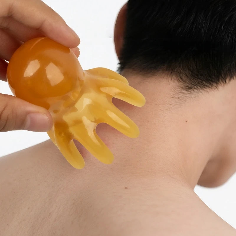 Octopus Head Massager Comb Head Meridian Manual Acupressure Tool Portable Spa Gua Sha Massage Comb Vue