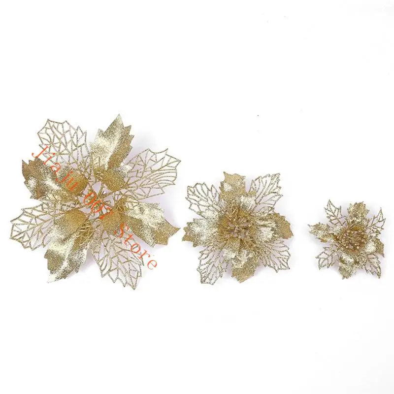 11cm Glitter Poinsettia Flower – Christmas Tree & Wreath Decor Christmas Floral Pick Vue