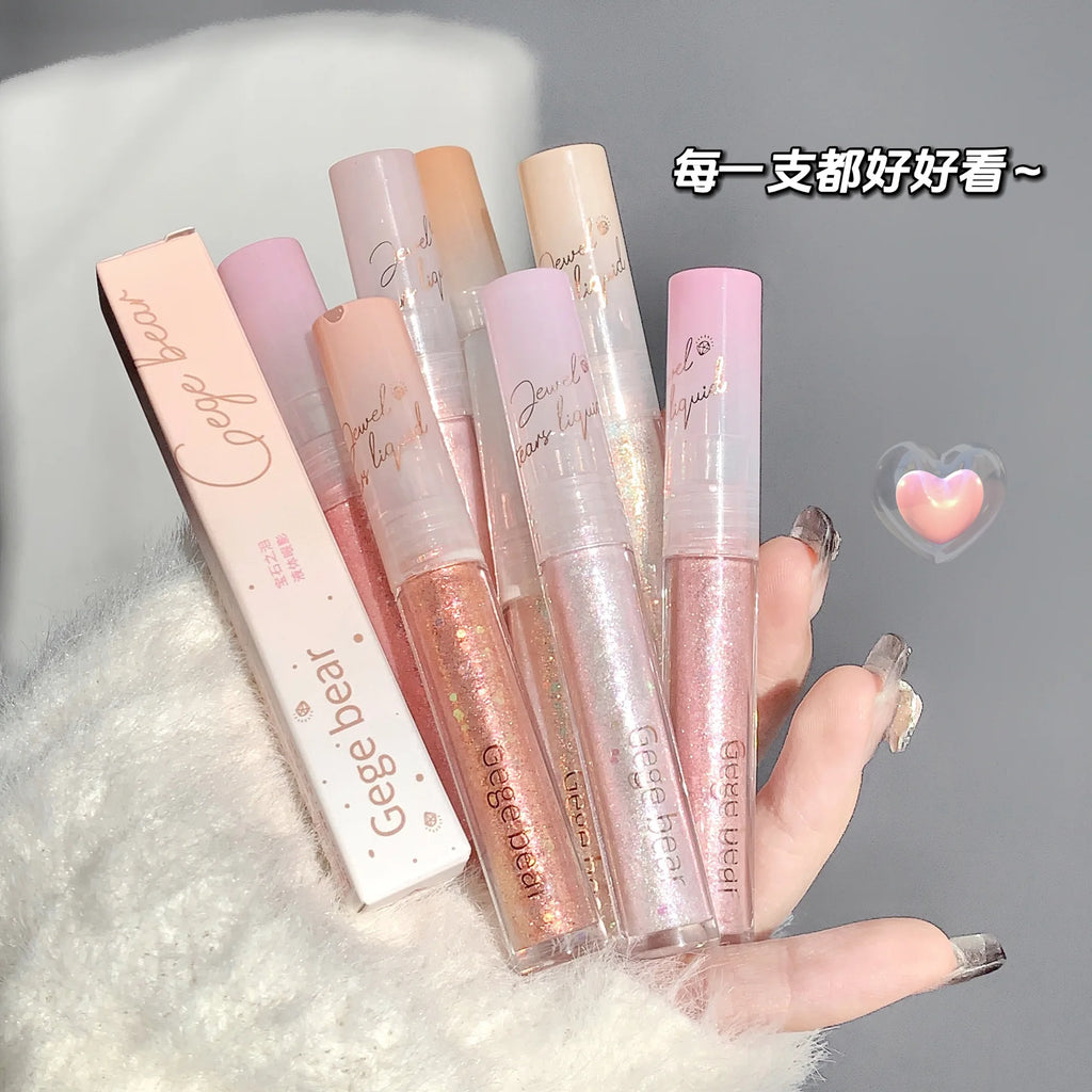 Gege Bear Gem Tear Liquid Eyeshadow Quick Dry Long Lasting No Smudge Sparkling Brightening Eye Makeup Vue