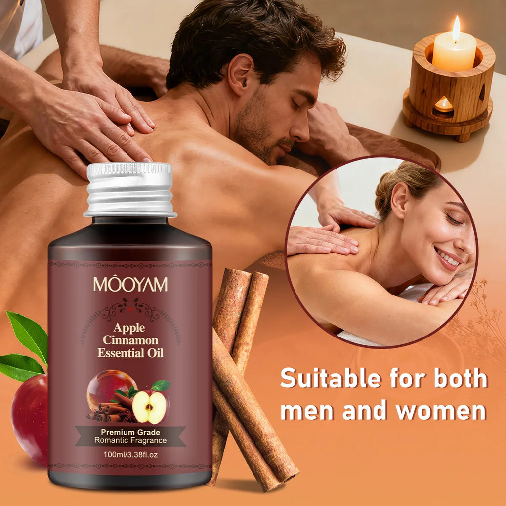 100ml Apple Cinnamon Massage Essential Oil Premium Grade Romatic Fragrance Moisturizing And Hydrating, For Use In Aromatherapy Vue