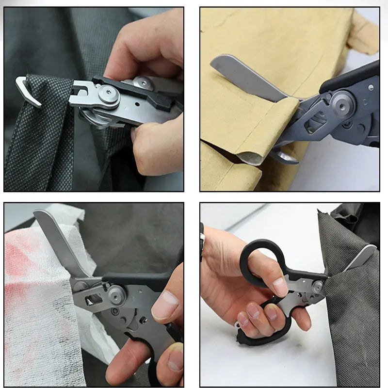 Emergency Medical Trauma Scissors Outdoor Camping Rescue Scissors Stainless Steel Multifunctional Folding Tactical Scissors Vue