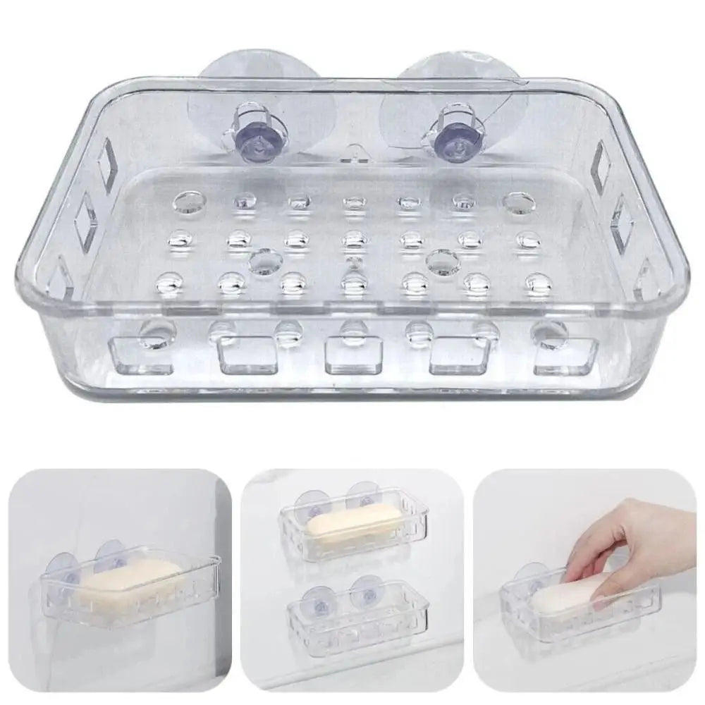 Transparent Suction Cup Soap Dish Reusable Waterproof Soap Drying Rack Easy To Clean Keep Soap Dry Soap Container Vue
