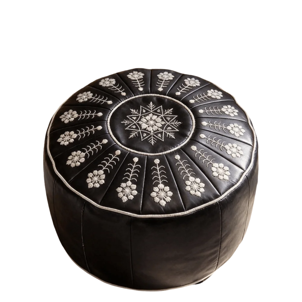 Round Seat Cushion Cover Large Capacity Waterproof Sofa Stool Cover Embroidery Unstuffed Storage Leg Bench Living Room Use Vue Style 4