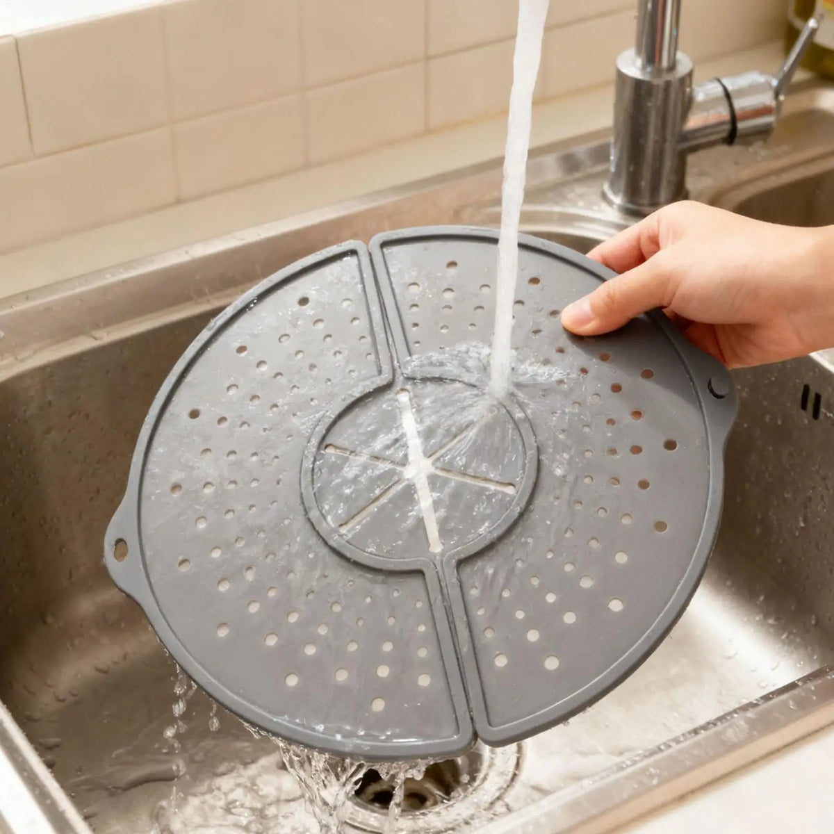 Foldable Splash Guard for Frying Pan, Bacon Cooking Oil Splash Cover Silicone Splatter Guards for Frying for Bacon Cooking Vue