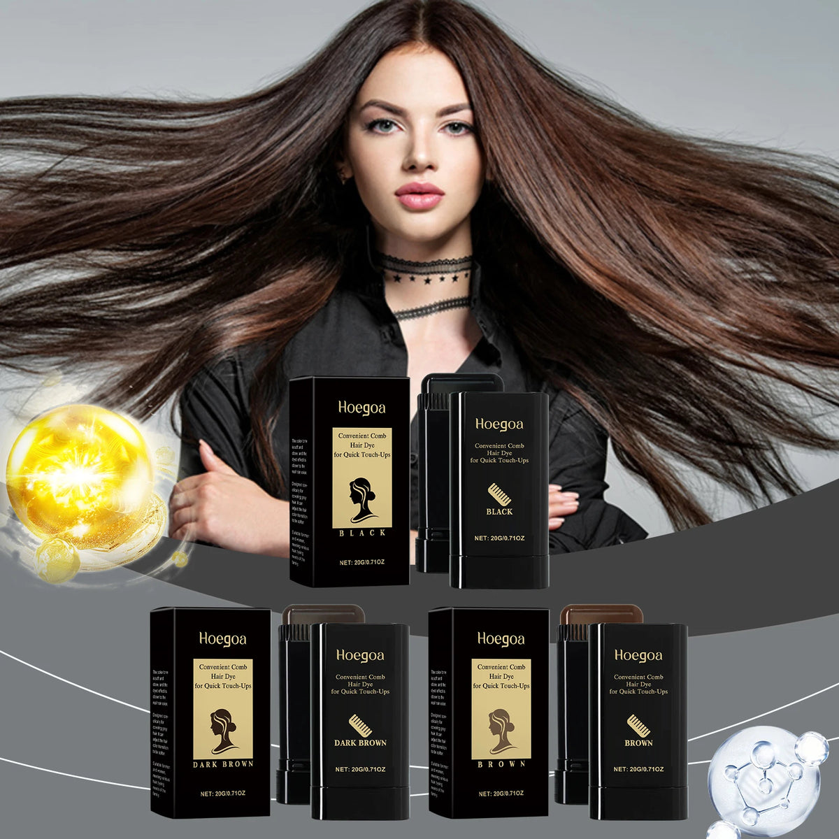Hair Coloring Stick: Natural & Gentle, Non-Irritating, High-Pigment Temporary Hair Color Vue