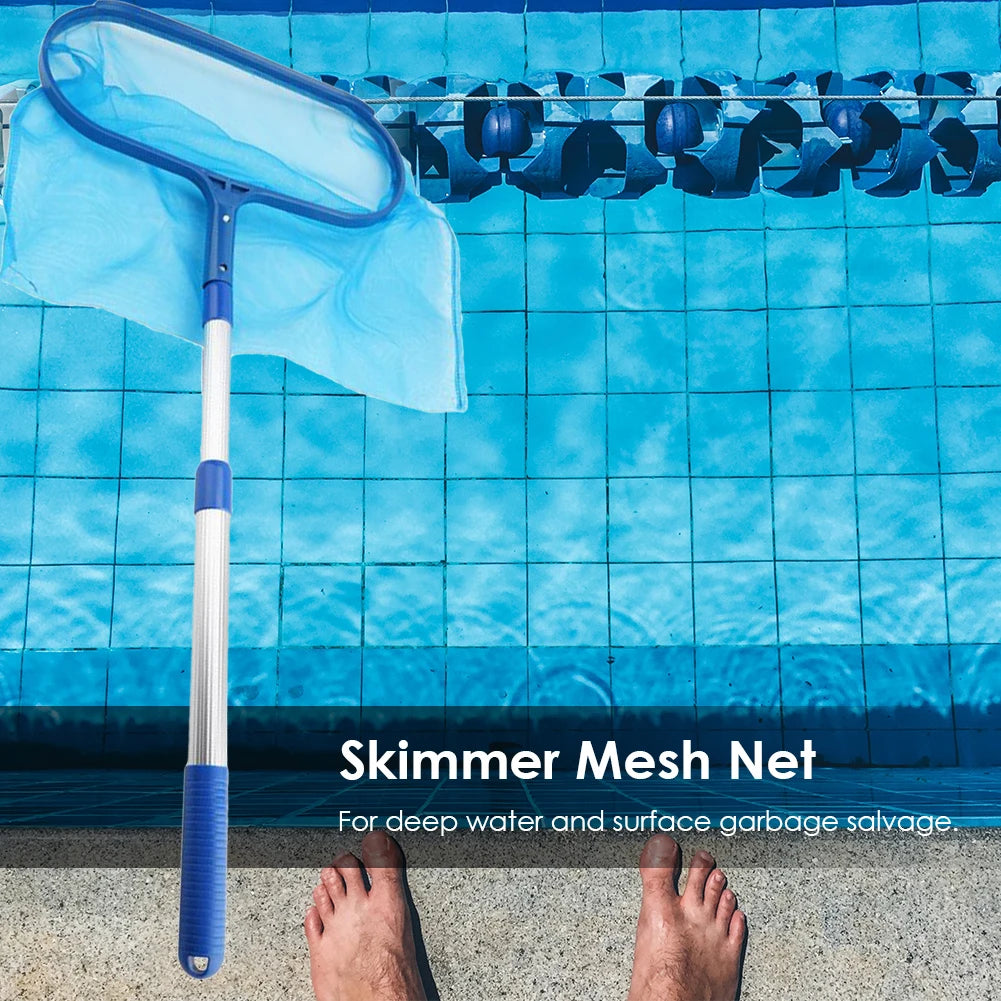 Pool Skimmer Net with Telescopic Pole – Leaf & Debris Tool Pool Skimmer Net Vue