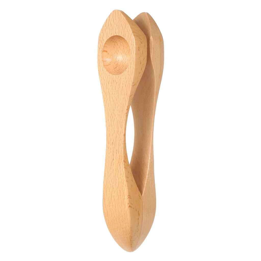 Wooden Musical Spoon Folk Percussion Instrument Natural Wood Folk Sound Traditional Percussion Spoons Great Gift for Children Vue