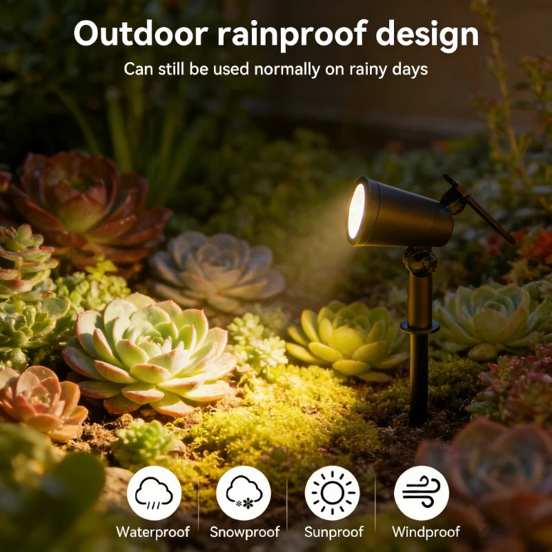 Solar LED Spotlight 9LEDs Outdoor IP65 Waterproof Adjustable Brightness Landscape Light for Garden Yard Path Lawn Decor Vue