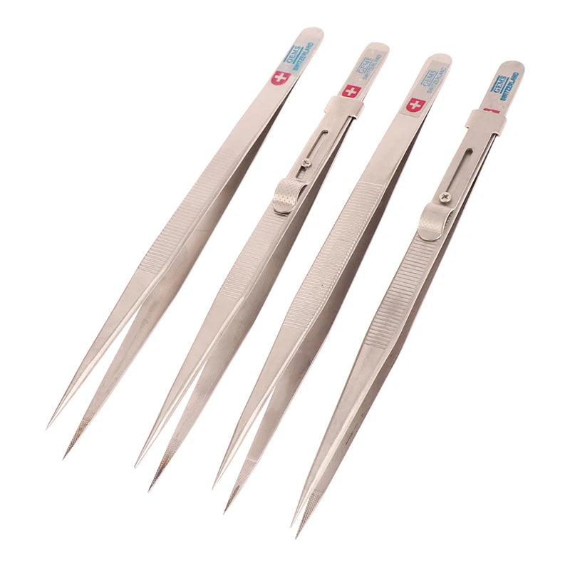 1PCS Stainless Steel Tweezers Jewelry Making Tool Concave Groove Diamond Adjustable Craft Tools For Jewelery Vue