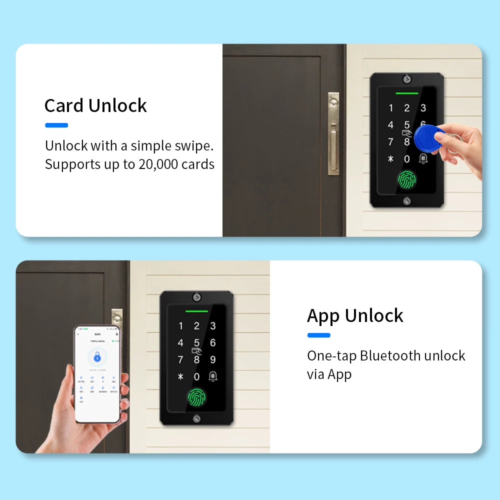 IP67 Waterproof Embedded Fingerprint Scanner Zinc Alloy Tempered Glass Panel 880 Fingerprint Storage Access Control Reader Vue