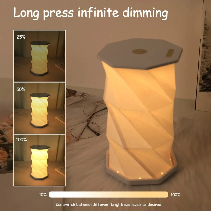 Rotating Night Light Creative Foldable Atmosphere Light Bedroom Bedhead Decoration Gift Book Light LED Table Light Vue