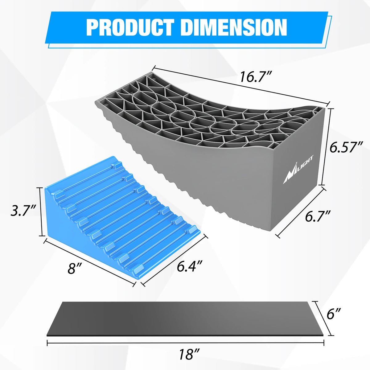 Nilight Camper Leveling Blocks, Leveling System for Single Dual Axle Travel Trailers, Suitable for More Types of Tyres, 2 Packs, Heavy Duty RV Leveler Kit for Camper Trailer Motorhome Travel Camping Accessories,2 Packs Vue 6inch United States
