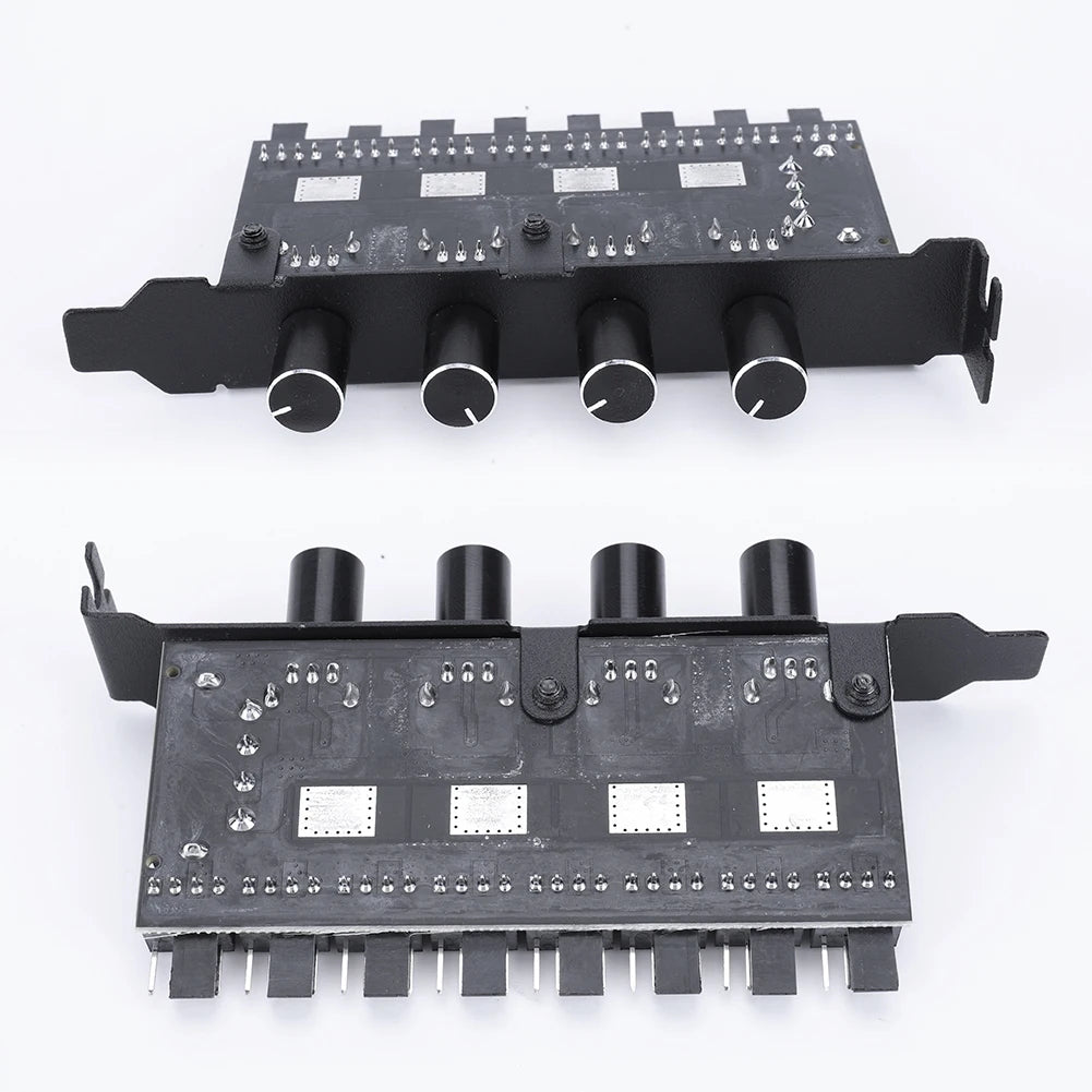 CPU Cooling Fan HUB SATA/4 Pin Adapter 8 Channel PWM Hub Cooling Fan Speed Controller 4 Knob PWM Cooler Fan HUB for CPU Chassis Vue