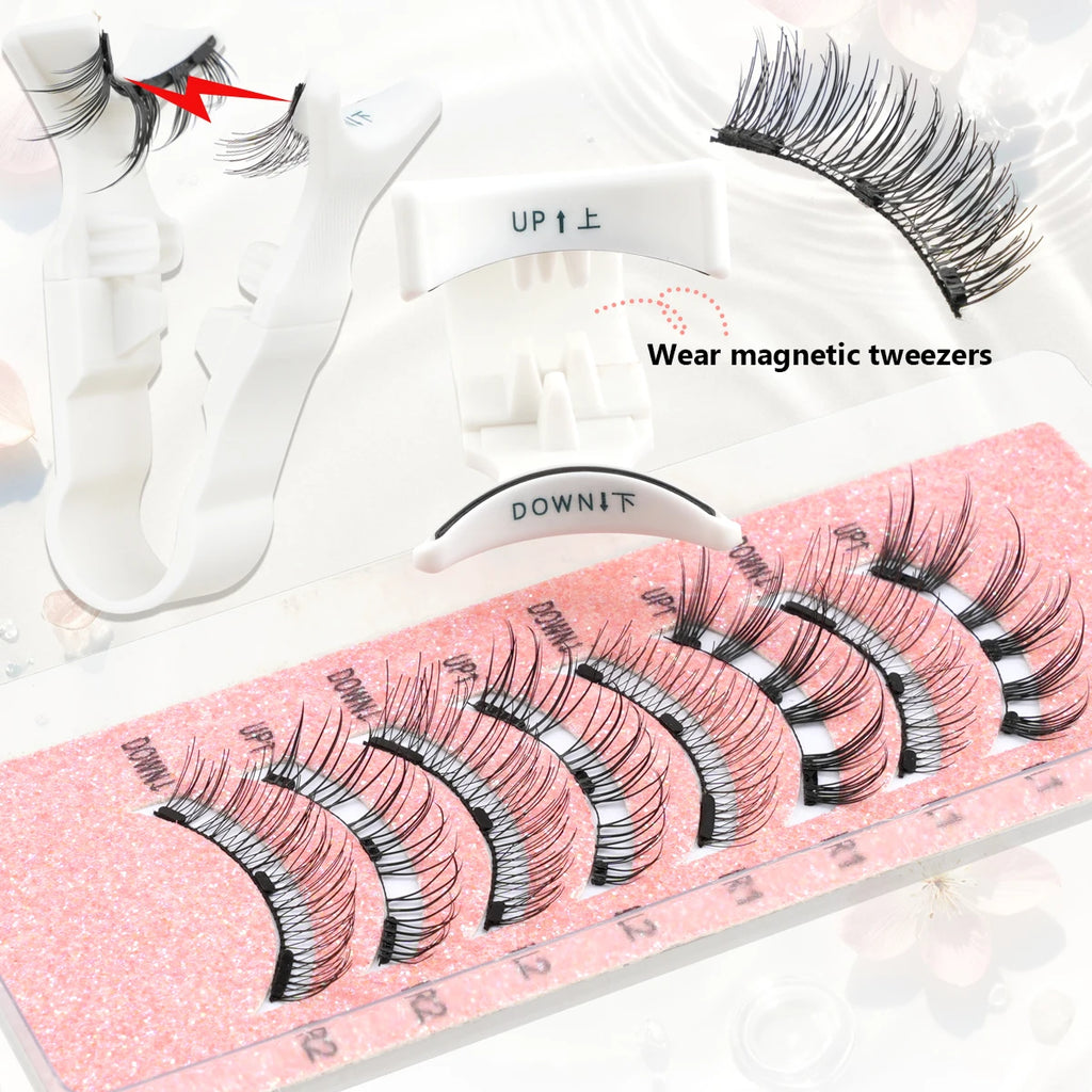 1/2 Pairs Magnetic Eye Lashes Soft Reusable Miniature Magnetic Lashes Different Styles Natural 3D False Lashes Makeup New Choice Vue