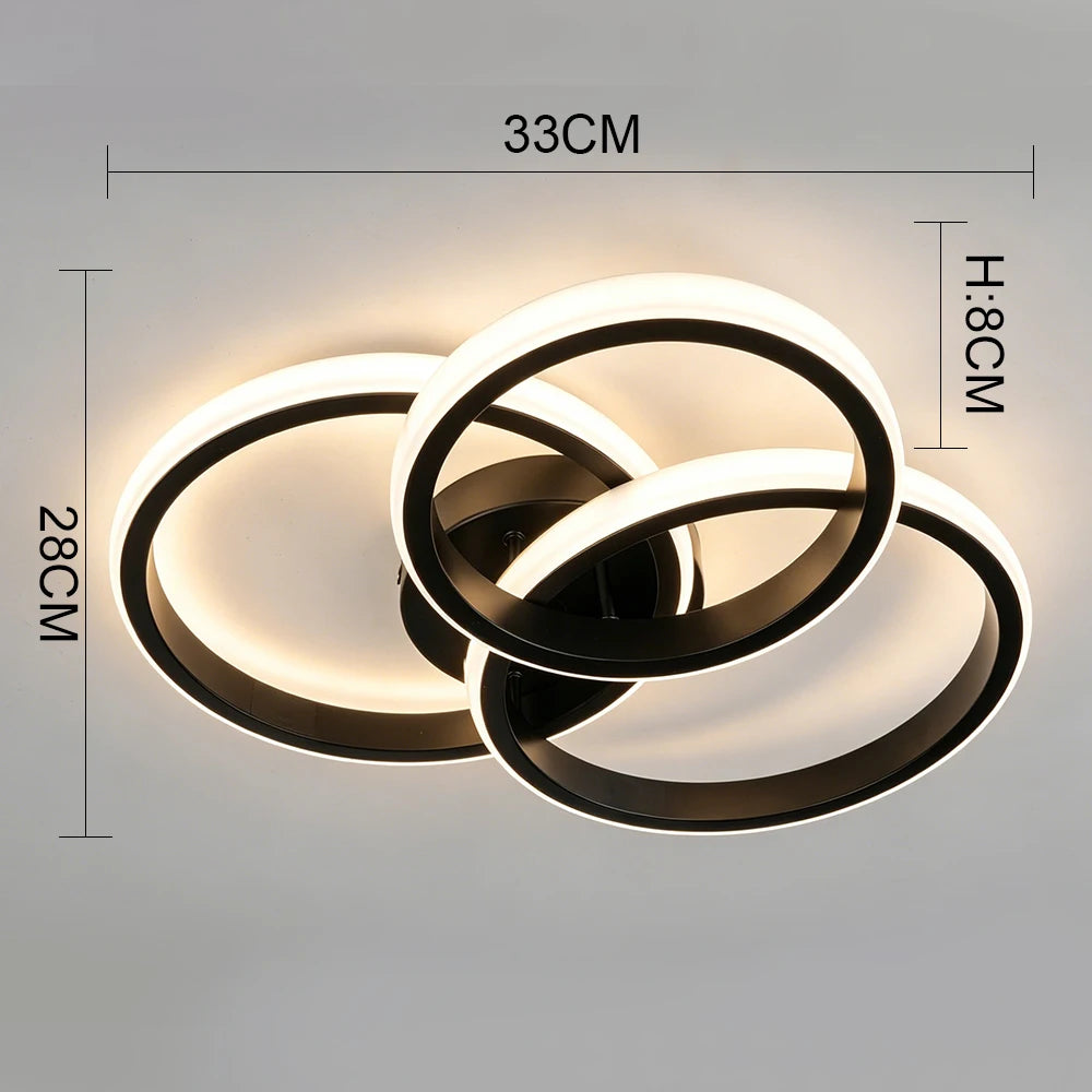 Modern LED Ceiling Light for Living Room Bedroom Hallway Lamp Square Round Chandelier Indoor Lighting Fixture Vue