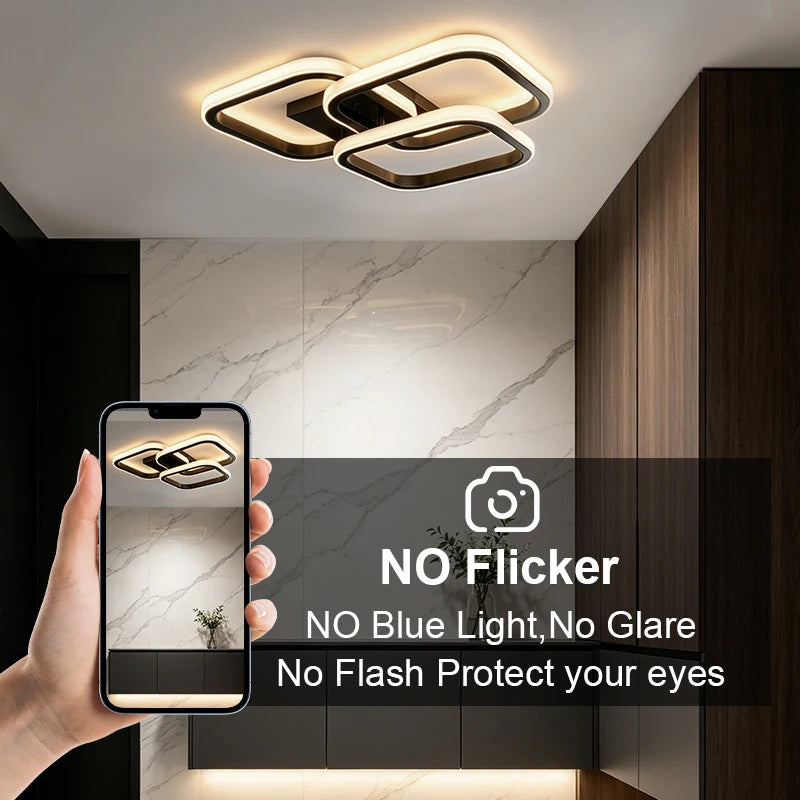 Modern LED Ceiling Lights Home Lighting Led Surface Mounted for Bedroom Living Room Corridor Light 3-color Light Aisle Vue