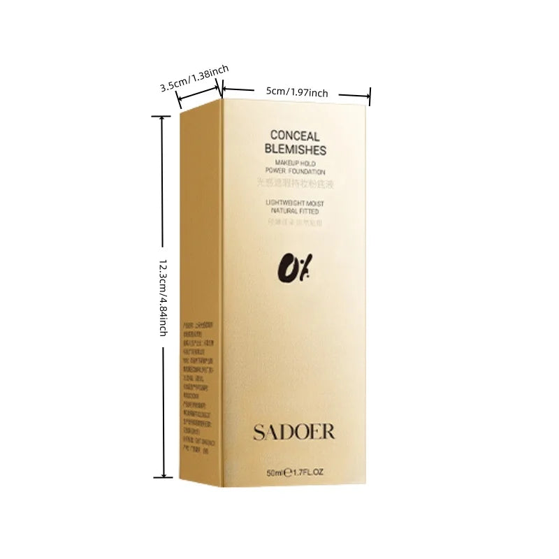 50ml Light-Sensing Concealer Long-Lasting Foundation, Natural Oil Control, Refreshing and Water-Resistant, Concealing, Matte Finish, Skincare Product Vue