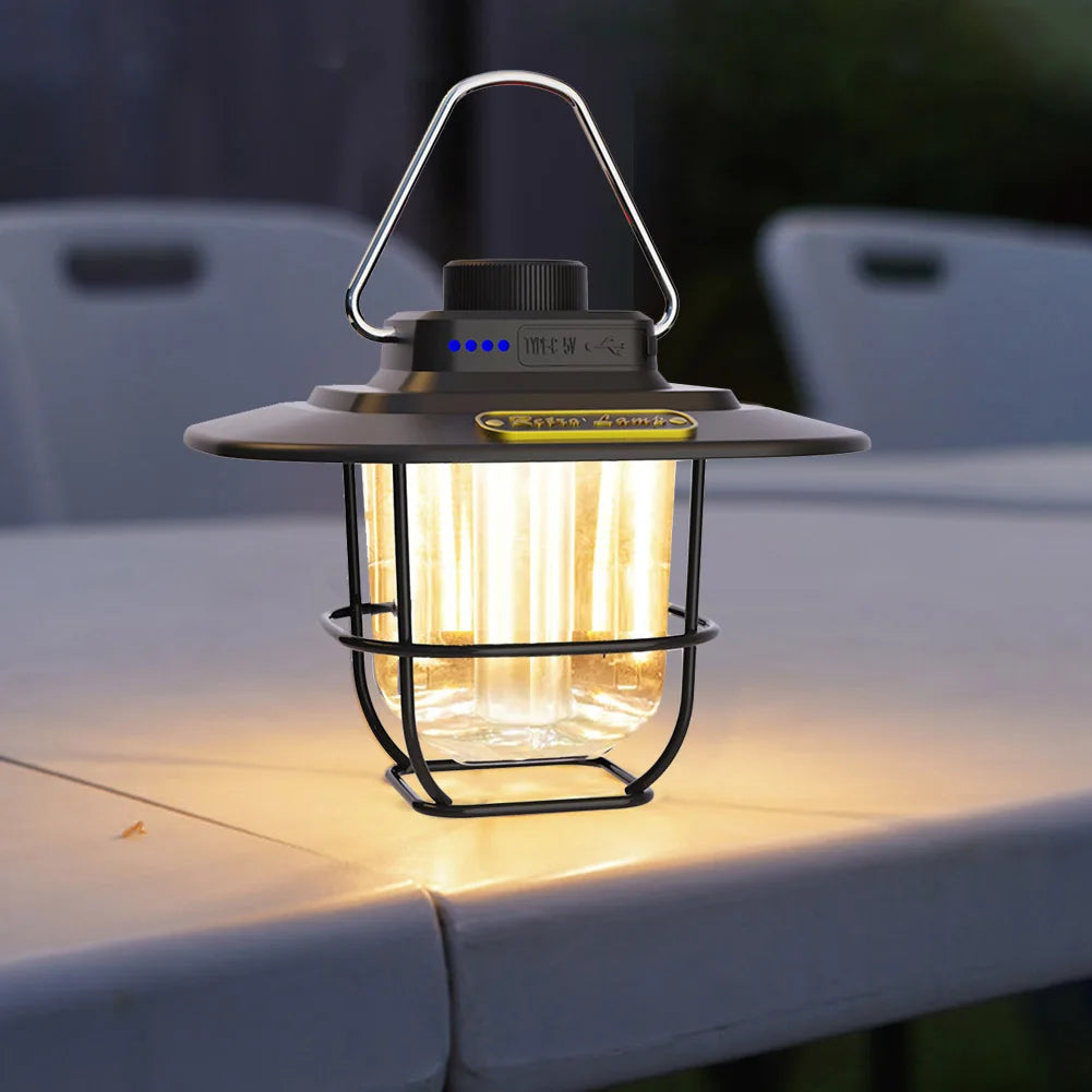 APWIKOGER LED Hanging Lantern – Dimmable, Waterproof, Type-C Portable Camping Lantern Vue